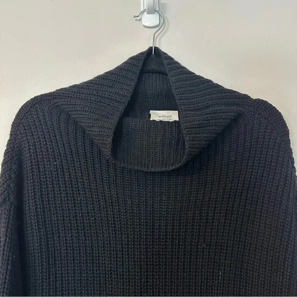 Wilfred Women's 100% Merino Wool Long Sleeve Black Cowl Neck Sweater Size S GUC - Picture 3 of 8